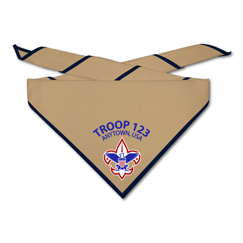 Scout Troop Neckerchief with Corporate Logo on Light Neckerchief