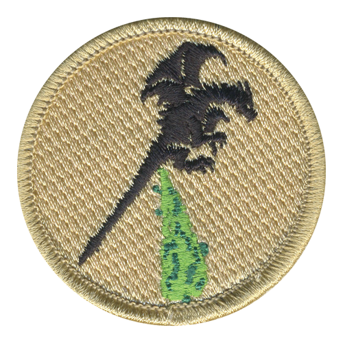 Farting Dragon Patrol Patch - embroidered 2 in round