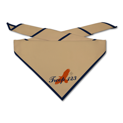 Scout Troop Neckerchief - Wide Soaring Eagle on light neckerchief