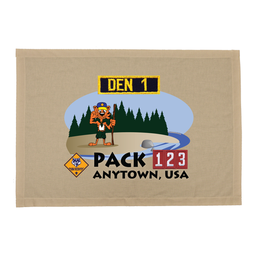 Cub Scout Pack Den Flag with Tiger