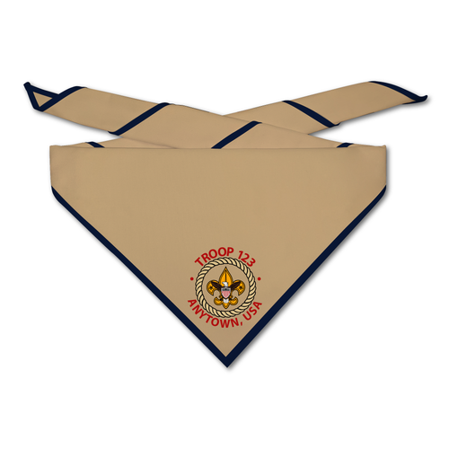 Scout Troop Neckerchief - Troop Rope Ring on Light Neckerchief
