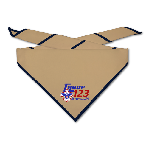 Scout Troop Neckerchief - Racing to the Future Troop on Light Neckerchief
