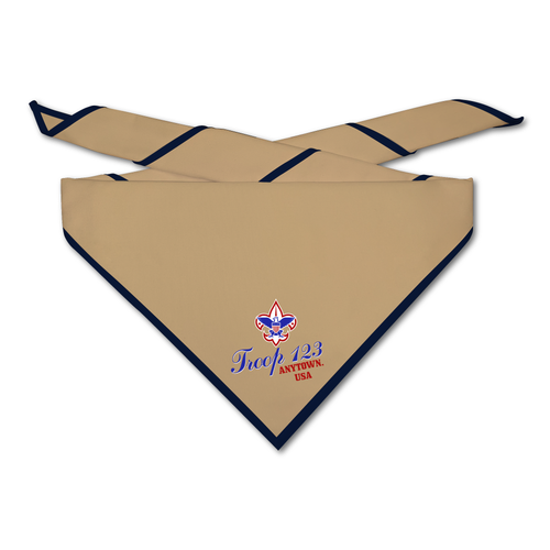 Scout Troop Neckerchief - Troop Movin on Up on Light Neckerchief