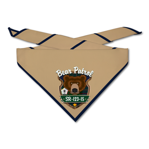Wood Badge Neckerchief with Wood Badge Bear with Wood Badge Logo