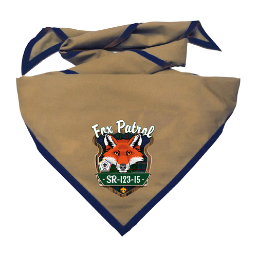 Wood Badge Neckerchief with Wood Badge Fox And Wood Badge Logo