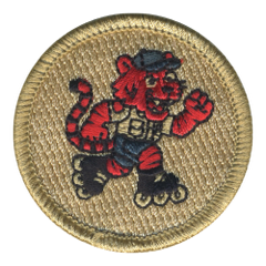 Roller Blading Tiger Patrol Patch - embroidered 2 in round