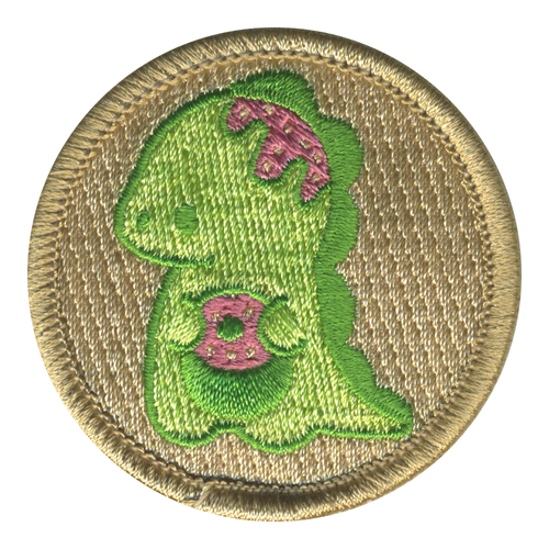 Donut Dinosaur Patrol Patch - embroidered 2 inch round