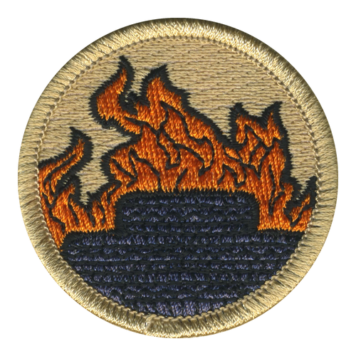Flaming Tire Patrol Patch - embroidered 2 in round