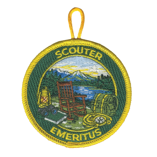 Scouter Emeritus Embroidered Patch with button loop