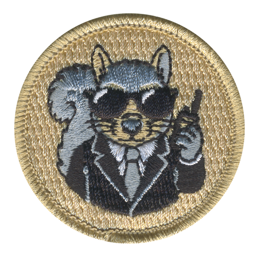 Secret Agent Squirrel Patrol Patch - embroidered 2 in round