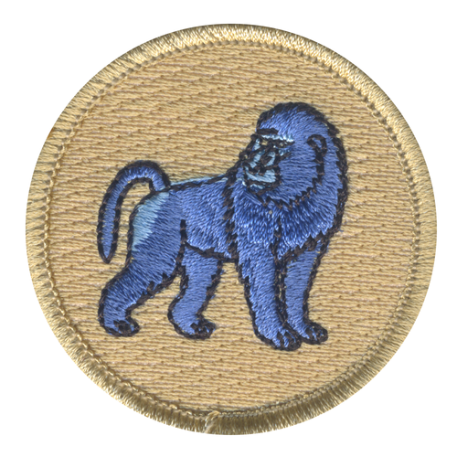 Blue Baboon Patrol Patch - embroidered 2 in round