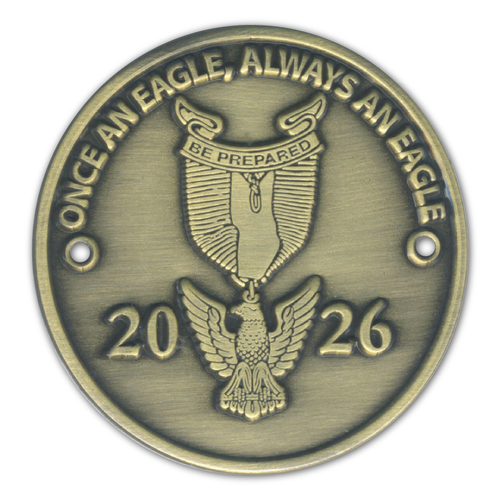2026 Eagle Scout Medal Bronze Hiking Stick Medallion