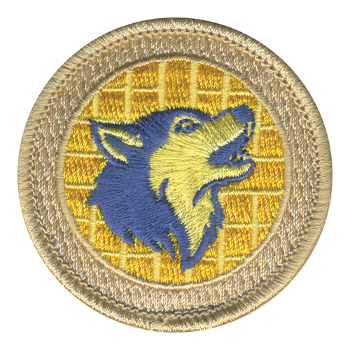 Waffle Wolf Patrol Patch - embroidered 2 in round