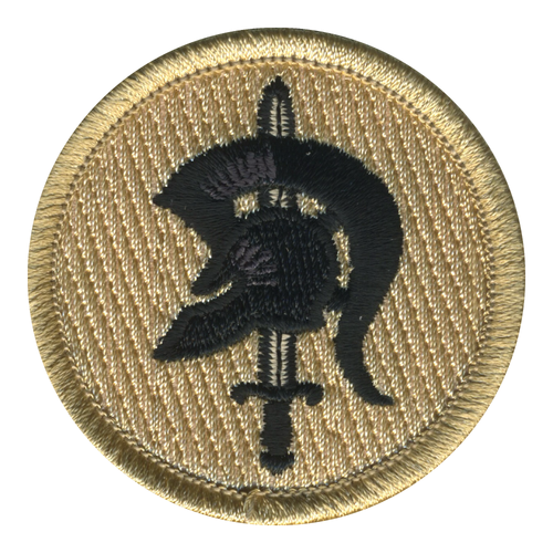 Spartan Helmet & Sword Patrol Patch - embroidered 2 in round