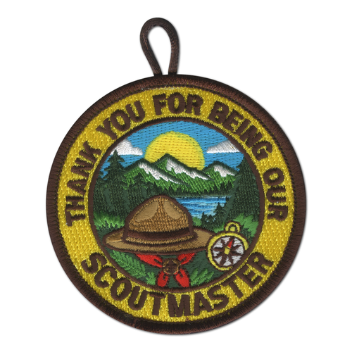 Thank You For Being Our Scoutmaster Embroidered Patch with button loop