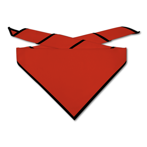 Blank Cherry Red Neckerchief With Black Piped Edge - Troop Size (B848 AZ 75/2)