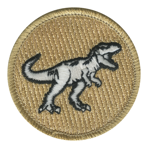 Glow in the Dark T-Rex Patrol Patch - embroidered 2 in round