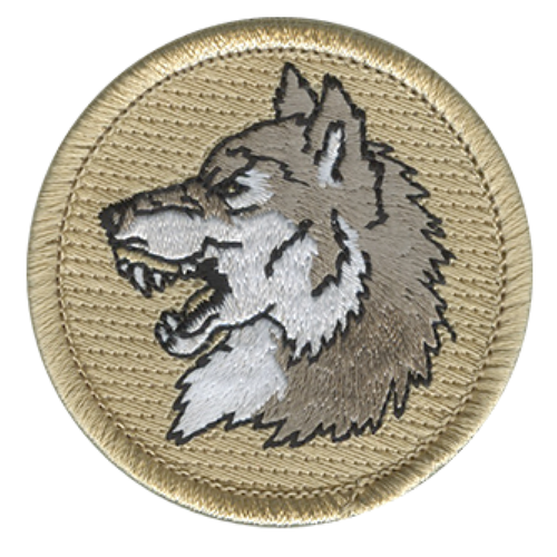 Wolf Head Scout Patrol Patch - embroidered 2 inch round