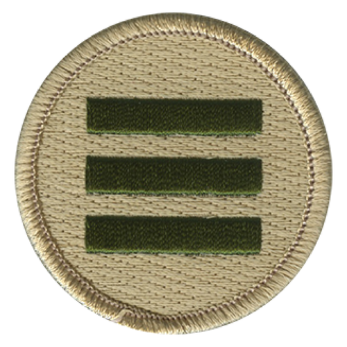 Triple Green Bar Scout Patrol Patch - embroidered 2 inch round