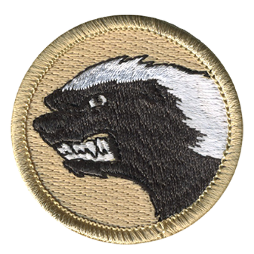 Angry Honey Badger Scout Patrol Patch - embroidered 2 inch round