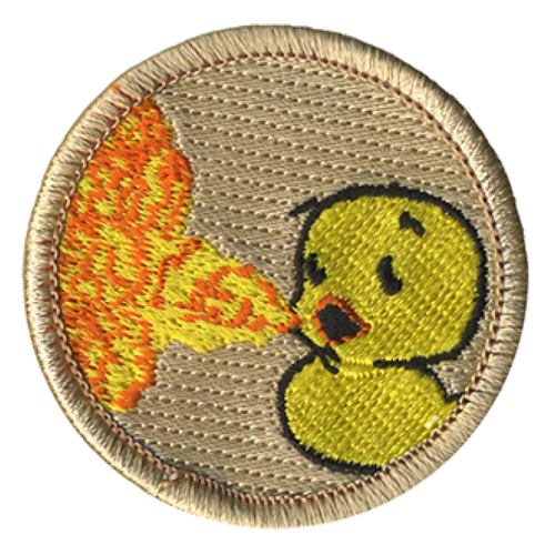 Fire Breathing Ducky Scout Patrol Patch - embroidered 2 inch round