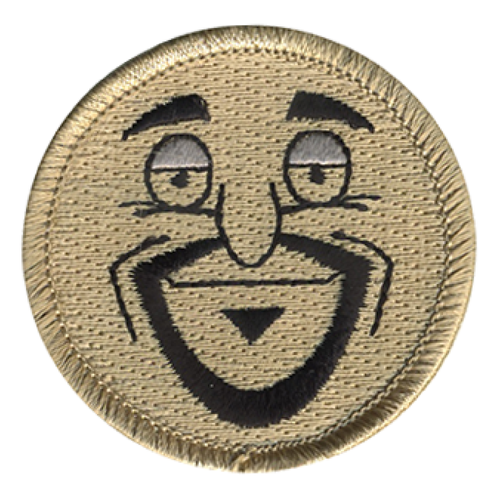 Goatee Man Scout Patrol Patch - embroidered 2 inch round