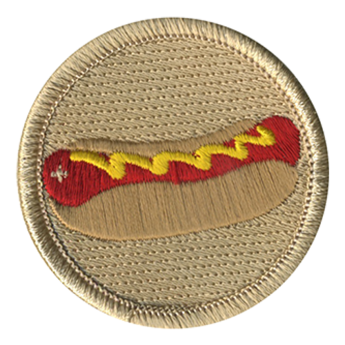 Hot Dog Scout Patrol Patch - embroidered 2 inch round