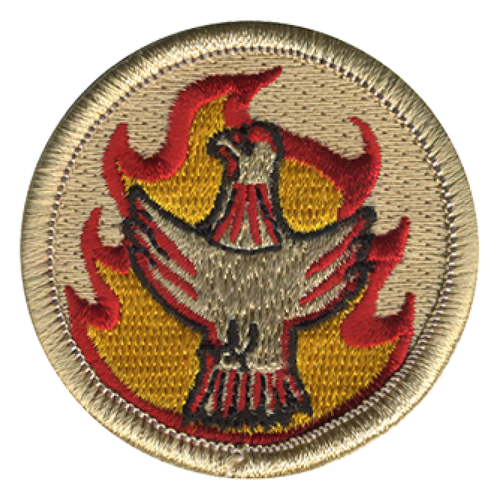 Flaming Bird Scout Patrol Patch - embroidered 2 inch round