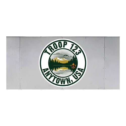 Scouts BSA Troop Trailer Graphic with Lake View Design