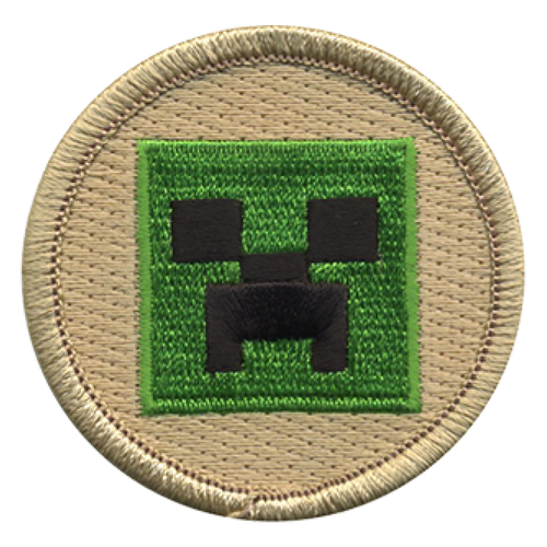 pixel cube monster Scout Patrol Patch - embroidered 2 inch round