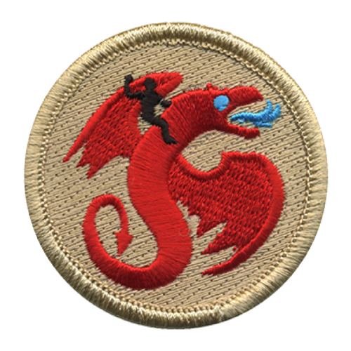 Dragon Rider Scout Patrol Patch - embroidered 2 inch round