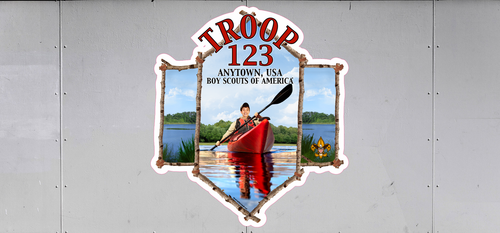 Custom Scout Troop Trailer Graphic Kayaker SP6545
