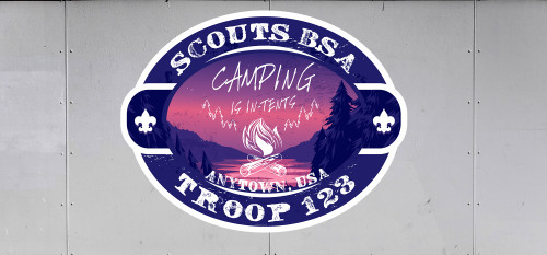 Custom Scouts BSA Troop Trailer Graphic Camping Is In-Tents (SP6628)