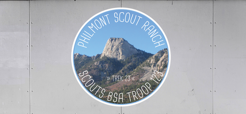 Custom Philmont Troop Trailer Graphic with Philmont Scout Ranch and Philmont Tooth of Time Design