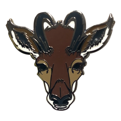 Wood Badge Pin of Wood Badge Antelope Critter Head - Front of Pin View