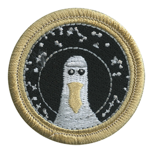 Space Seagull Scout Patrol Patch - embroidered 2 inch round