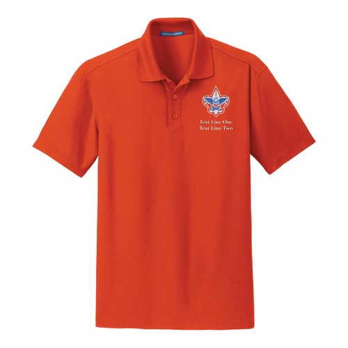 Grid Wicking Polo with Scouting America Logo - Autumn Orange