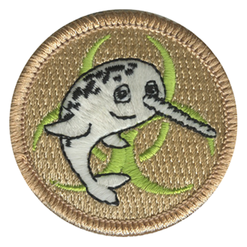 Radioactive Narwhal Scout Patrol Patch - embroidered 2 inch round