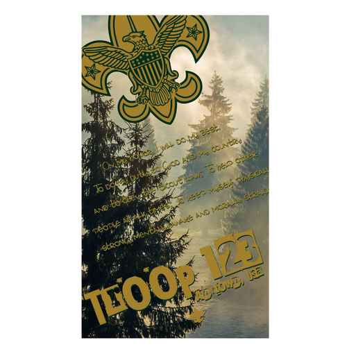 Scout Troop Neck Gaiter - The Oath SP6861 with Scouting America Logo - Neck Gaiter View
