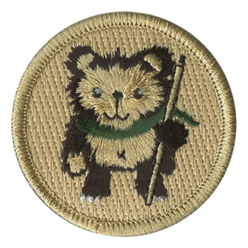 Hiking Bear Scout Patrol Patch - embroidered 2 inch round