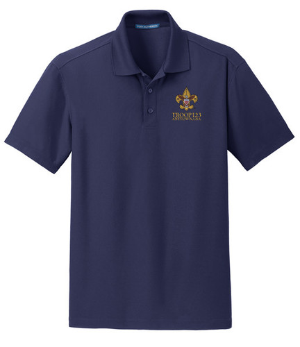 Grid Wicking Polo with Vintage Scouting logo