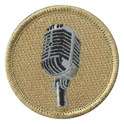 Microphone Scout Patrol Patch - embroidered 2 inch round