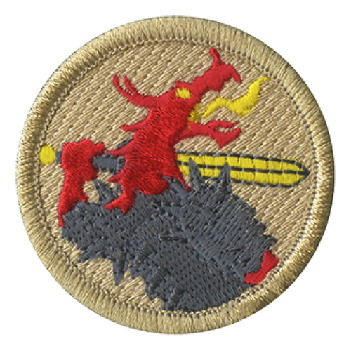 Dragonborn Scout Patrol Patch - embroidered 2 inch round