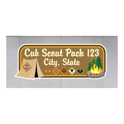 Custom Cub Scout Pack Campout Trailer Graphic SP6991 with Scouting America logo