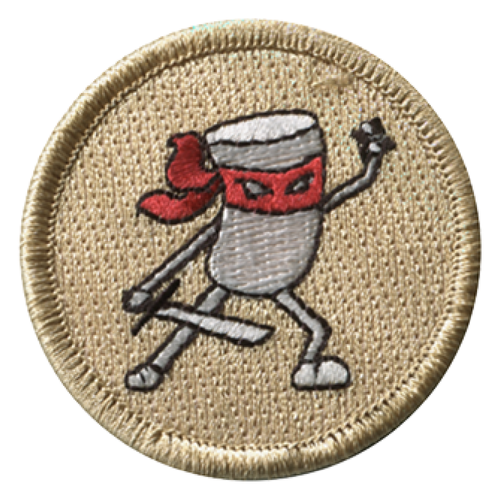 Marshmallow Ninja Scout Patrol Patch - embroidered 2 inch round