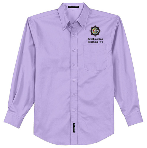 Men's Easy Care Long Sleeve Shirt with Scouting America Sea Base Logo - Lilac