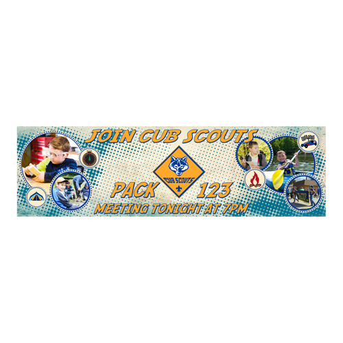 Cub Scout Recruitment Night Vinyl Banner (28" Tall x 96" wide Banner)