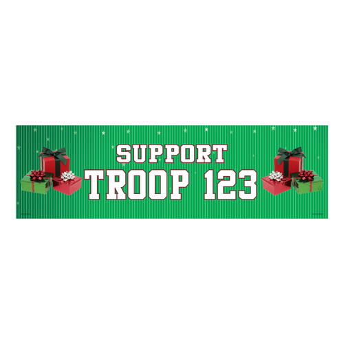 Scouts BSA Troop Vinyl Banner - Gift Wrapping (28" Tall x 96" wide Banner)