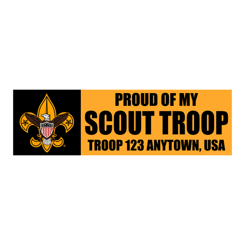 Scout Troop Bumper Sticker with BSA Logo