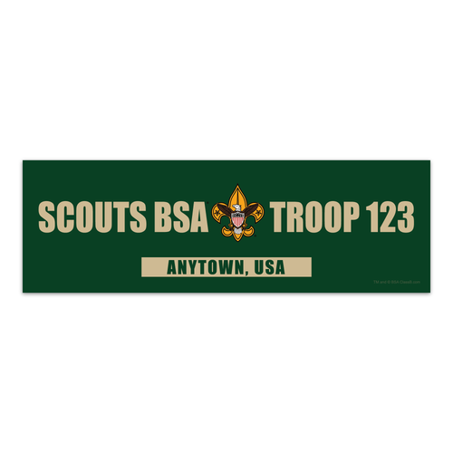 Troop Bumper Sticker with Scouting America Logo